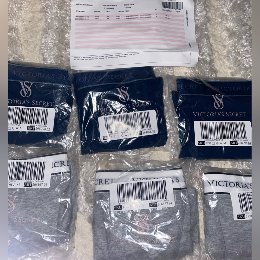 9 Victoria's Secret High Waist Logo Cotton Boxer Briefs